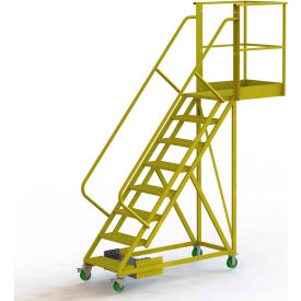 8 Step Cantilever Ladder with 30" Long Platform - Serrated - Cal-OSHA Compliant