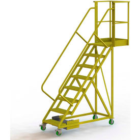 8 Step Cantilever Ladder with 20" Long Platform - Serrated - Cal-OSHA Compliant