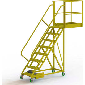 8 Step Cantilever Ladder with 40" Long Platform - Serrated - Cal-OSHA Compliant