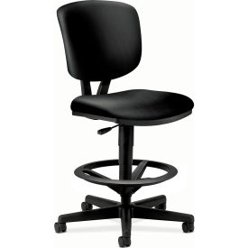 Volt Task Stool - Leather Office Stool for Standing Desk - Black