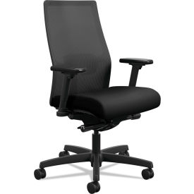 Ignition 2.0 4-Way Stretch Mid-Back Mesh Task Chair, 300 lb Capacity, 17" to 21" Seat Height, Black