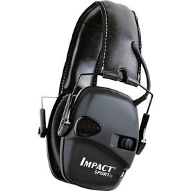 Impact Sport Folding Electronic Earmuff, Black, NRR 22 dB