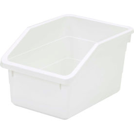 Plastic Heavy Duty Nesting Storage Shelf Bin 7-1/2"W x 10-1/4"L x 6"H White