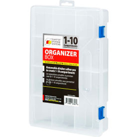 Organizer Box - 1-10 Adjustable Compartments - 11-3/4"L x 7-3/4"W x 2-3/16"H