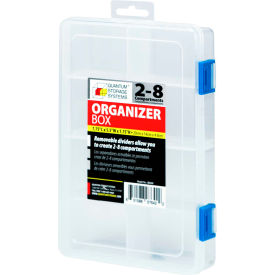 QB400 Organizer Box - 2-8 Adjustable Compartments - 7-3/4"L x 5-1/2"W x 1-3/4"H