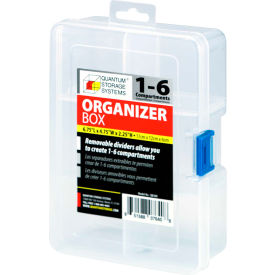 QB300 Organizer Box - 1-6 Adjustable Compartments - 6-3/4"L x 4-3/4"W x 2-1/4"H