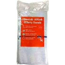 100% Cotton Blue Stripe Terry Bar Towel, 30 oz., 16" x 19", 12 Towels/Pack, 5 Packs