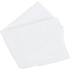 100% Cotton White Terry Light Duty Bar Towel, 24 oz., 16" x 19", 12 Towels/Pack, 5 Packs