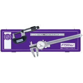 3-Piece Dial Caliper, Micrometer & Steel Rule Toolmakers Universal Measuring Set