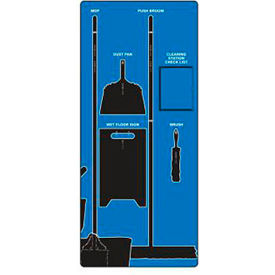 Clean & Mop Store-Board, Blue on Black