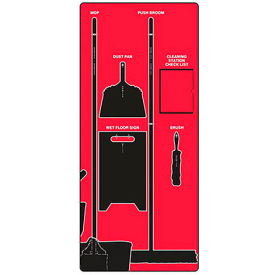 Clean & Mop Store-Board, Accu-Shield, Red on Black