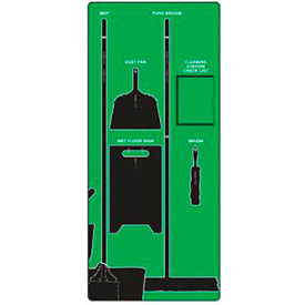 Clean & Mop Store-Board, Ultra Aluma-Lite, Green on Black