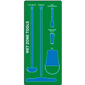 Accuform Signs Wet Zone Store-Board, Max Duty Aluminum, Green on Blue