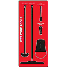 Wet Zone Store-Board, Red on Black