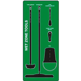 Wet Zone Store-Board, Green on Black