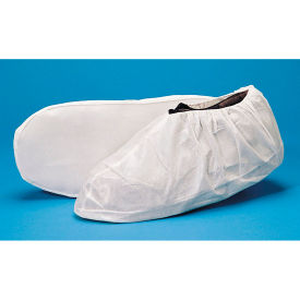 Water Resistant Laminated PP Shoe Cover, Non-Skid Sole, White, XL, 100/Case