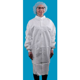 Anti-Static 3 Pocket Frock, Mandarin Collar, White, L, 30/Case