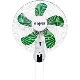 16" Oscillating Wall Mount Fan, 3 Speeds, 2224 CFM, 120V
