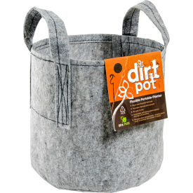 Hydroponic Dirt Pot Flexible Portable Planter with Handles, 5 Gallons , Grey