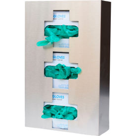 Stainless Steel Triple Glove Box Holder, Medical Cross Design, 1/PK