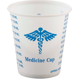 Paper Medical & Dental Graduated Cups, 3oz, White/Blue, 100/Bag, 50 Bags/Carton