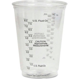 Plastic Medical & Dental Cups, Graduated, 10 oz, Clear, 50/Bag, 20 Bags/Carton