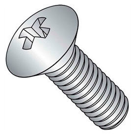 M6 x 1.0 x 40mm Machine Screw - Phillips Oval Head - Steel - Zinc - DIN 125B - Pkg of 100