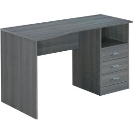 Classic Computer Desk with Multiple Drawers, Gray