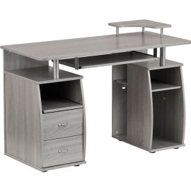Complete Computer Workstation Desk with Storage, Gray