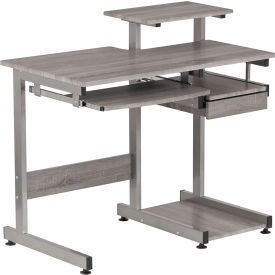 Complete Computer Workstation Desk, 37-3/4"W x 22"D x 35-1/4"H, Gray