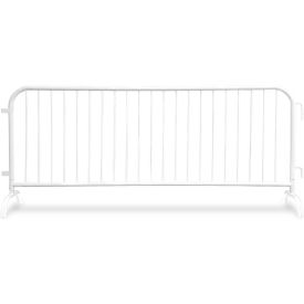 CrowdMaster™ 1000 Steel Barricade, 100"L x 43"H, Bridge Feet, White