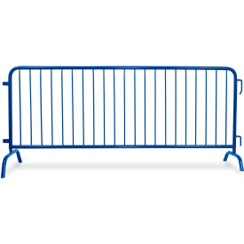 CrowdMaster 1000 Steel Barricade, 100"L x 43"H, Bridge Feet, Blue
