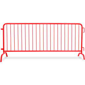 CrowdMaster™ 1000 Steel Barricade, 100"L x 43"H, Bridge Feet, Red