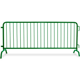 CrowdMaster 1000 Steel Barricade, 100"L x 43"H, Bridge Feet, Green