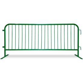 CrowdMaster™ 1000 Steel Barricade, 100"L x 43"H, Flat Feet, Green