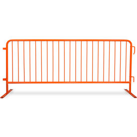 CrowdMaster™ 1000 Steel Barricade, 100"L x 43"H, Flat Feet, Orange
