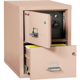 Fireproof 2 Drawer Vertical Safe-In-File Legal 20-13/16"Wx31-9/16"Dx27-3/4"H Champagne