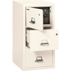 3 Drawer Vertical Safe-In-File Legal 20-13/16"Wx31-9/16"Dx40-1/4"H Ivory White