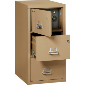 3 Drawer Vertical Safe-In-File Legal 20-13/16"Wx31-9/16"Dx40-1/4"H Sand
