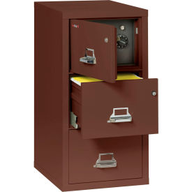 Fireproof 3 Drawer Vertical Safe-In-File Legal 20-13/16"Wx31-9/16"Dx40-1/4"H Brown