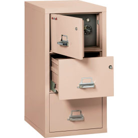 Fireproof 3 Drawer Vertical Safe-In-File Legal 20-13/16"Wx31-9/16"Dx40-1/4"H Champagne