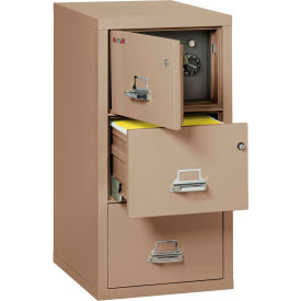 3 Drawer Vertical Safe-In-File Legal 20-13/16"Wx31-9/16"Dx40-1/4"H Taupe