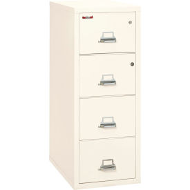 4 Drawer Vertical Safe-In-File Legal 20-13/16"Wx31-9/16"Dx52-3/4"H Ivory White