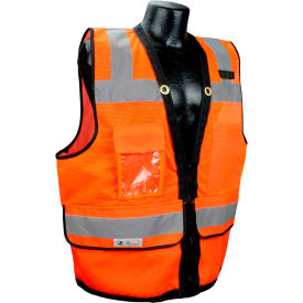 Type R Class 2 Heavy Duty Surveyor Safety Vest, Zipper, 2XL, Orange