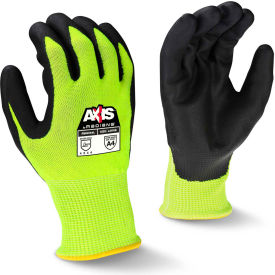Cut Resistant Gloves, Foam Nitrile Palm, Hi-Vis Green/Black, Size M, 1 Pair