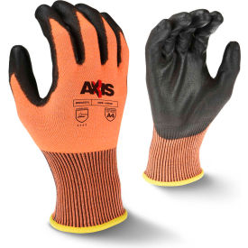 Cut Resistant Polyurethane Palm Gloves, Orange/Black, XL, 1 Pair