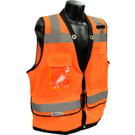 Type R Class 2 Heavy Duty Surveyor Safety Vest, Snap, M, Orange