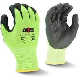 RWG558S Axis Cut Resistant PU Palm Gloves, Hi-Vis Yellow/Black, S, 1 Pair