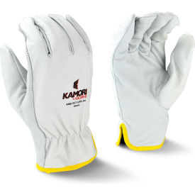 Radians RWG52L Kamori Leather Gloves with Aramid Liner, Cut A4, 1 Pair, White, L
