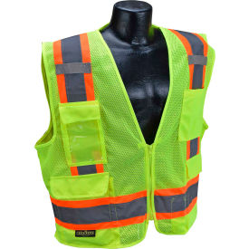 Type R Class 2 Two-Tone Surveyor Safety Vest, Size M, Color Green
